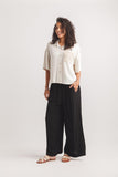 Papillon Wide Leg Elastic Pant Black
