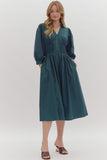 Entro Zip Dress In Forest Green