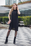 Papillon Pleated Mini Dress Black