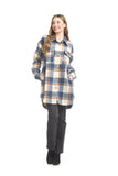 Papillon Plaid Jacket With Pockets Blue