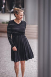 Papillon Ribbed Knit Dress Black