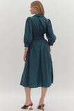 Entro Zip Dress In Forest Green