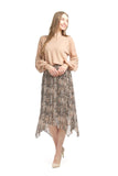 Papillon Tiered Skirt Brown Print