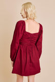 Lelis Bow Dress Burgundy