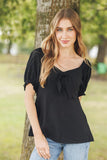 Papillon Puff Sleeve Blouse Black