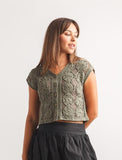 Papillon Crochet Sweater Vest Khaki