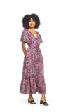 Papillon Tiered Print Dress Wine