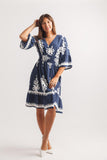 Papillon Boho Loose Sleeve Dress Navy