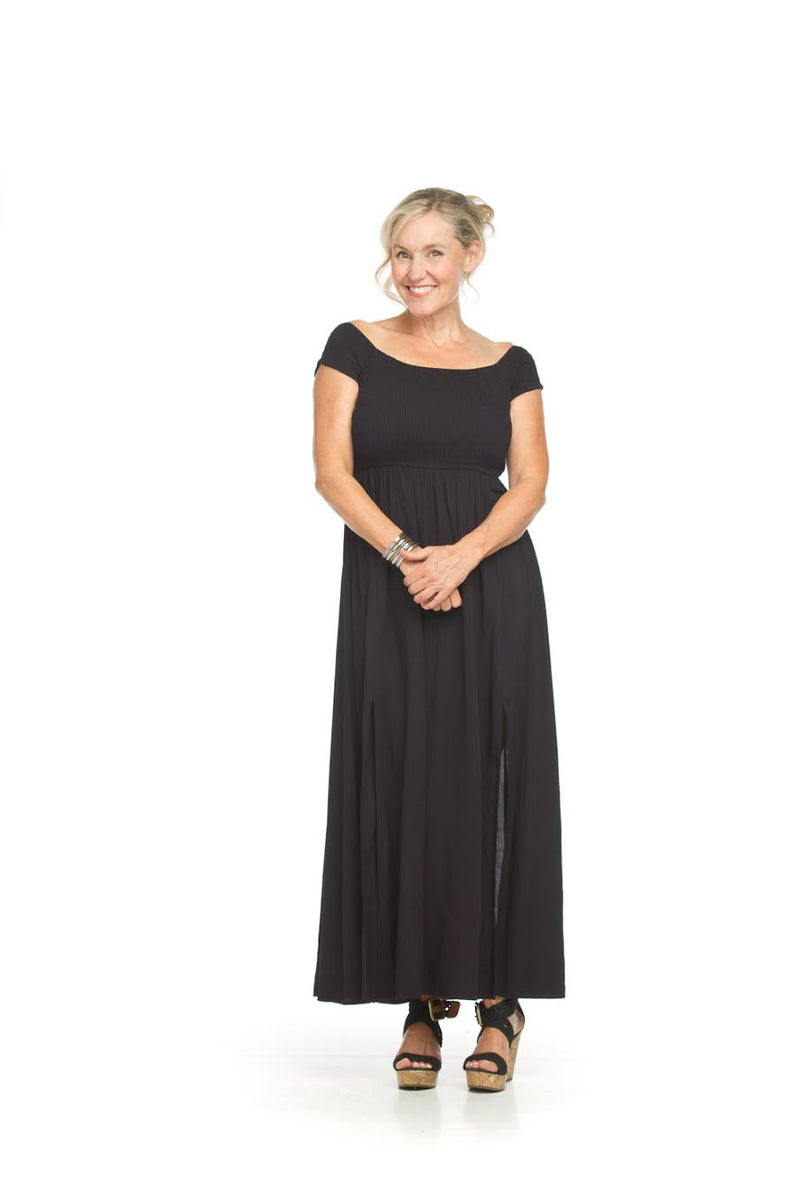 Papillon Smocked Maxi Dress Black
