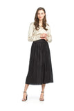 Papillon Satin Pleated Skirt Black