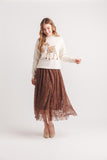 Papillon Lace Skirt In Chocolate