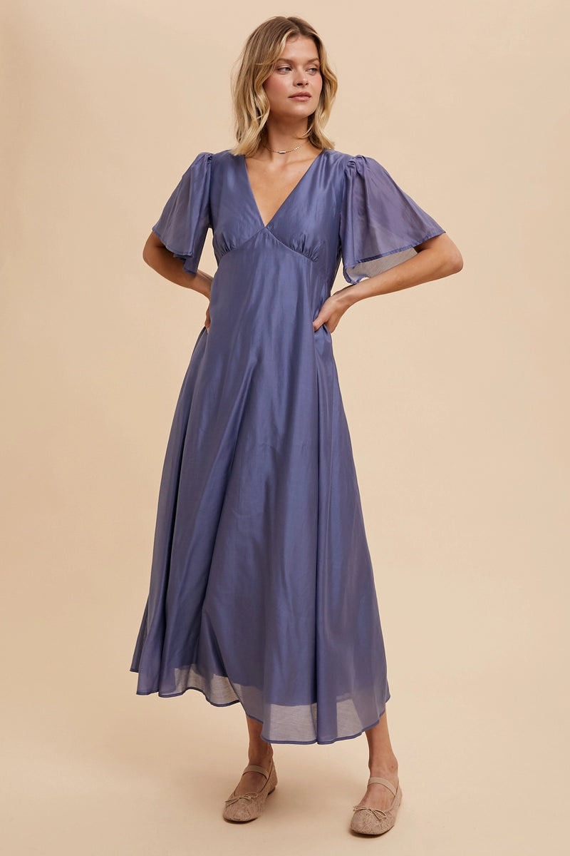 In Loom Tencel Flowy Maxi Dress Elemental Blue