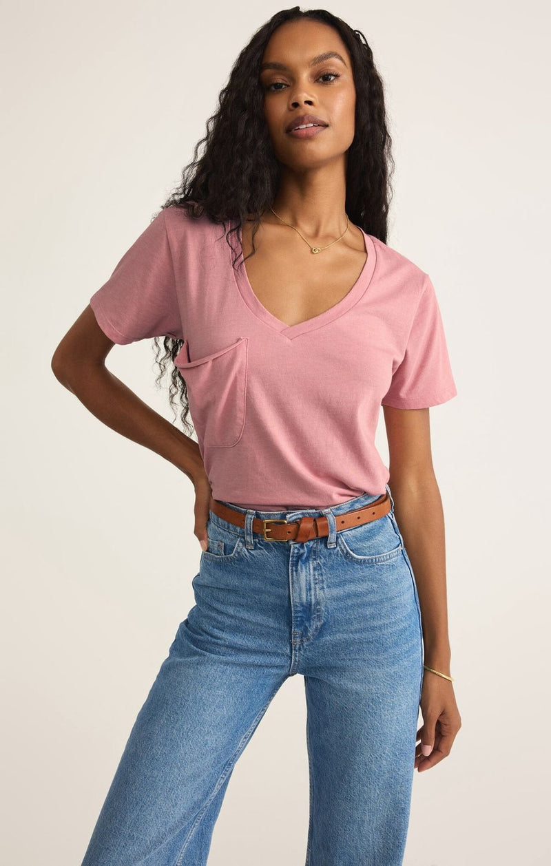 Z Supply The Pocket Tee Pink Smoke