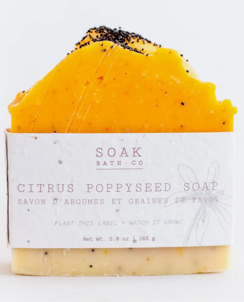 SOAK Bath Citrus Poppyseed Soap Bar