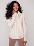 Charlie B Cable Knit Pullover In Almond