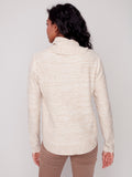 Charlie B Cable Knit Pullover In Almond