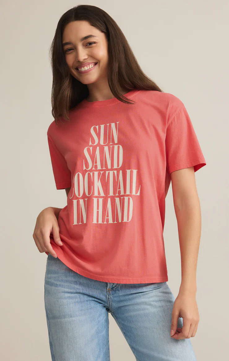 Z Supply Sun & Sand Boyfriend Tee Sunset Pink
