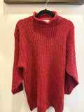 Sneezeweed Red Mock Neck Sweater