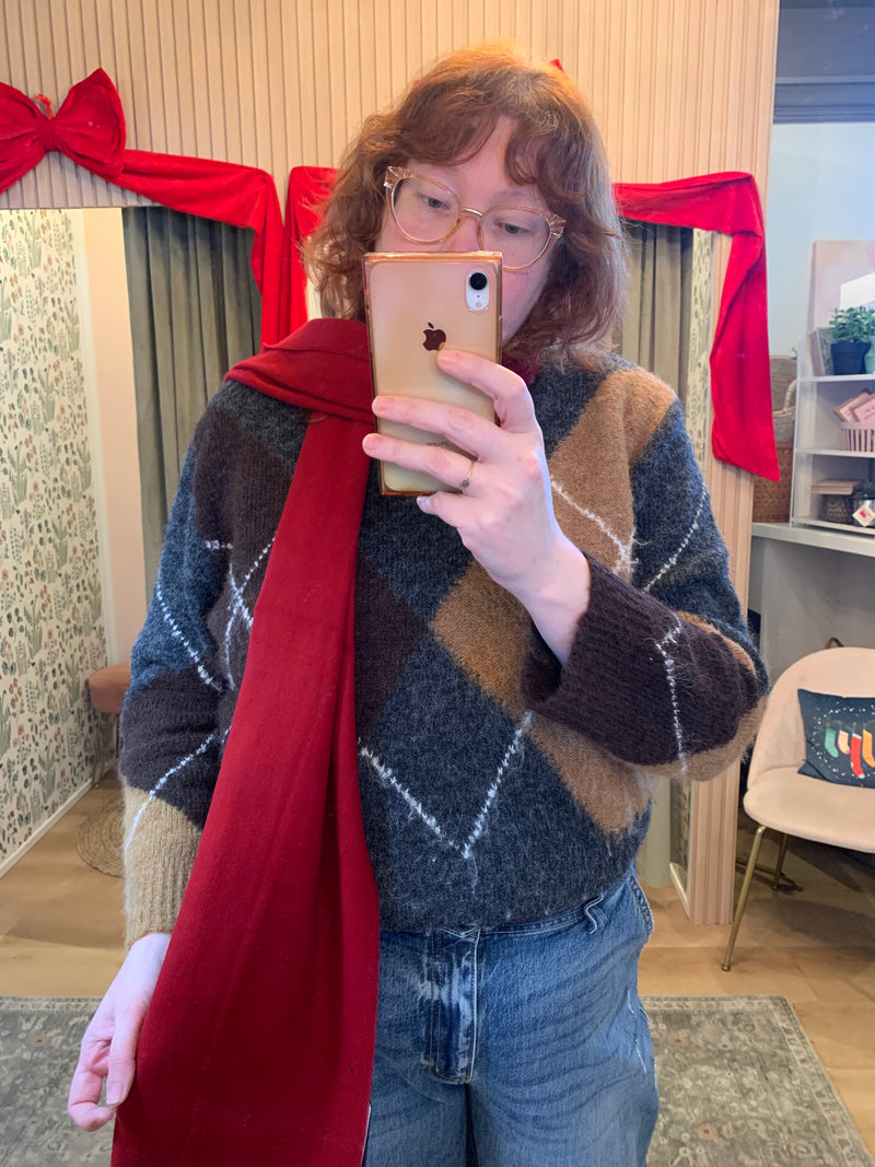 Fraas Red Cashmink Scarf