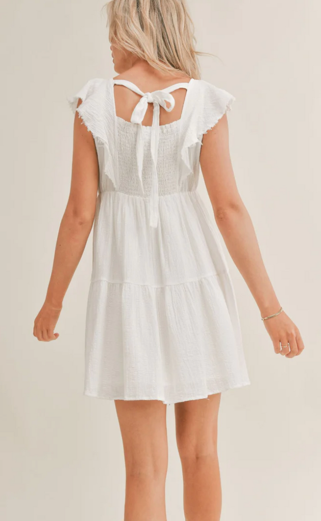 Sage The Label Marisol Mini Dress Off White