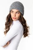 Cest Moi Ribbed Beanie Hat Heather Grey