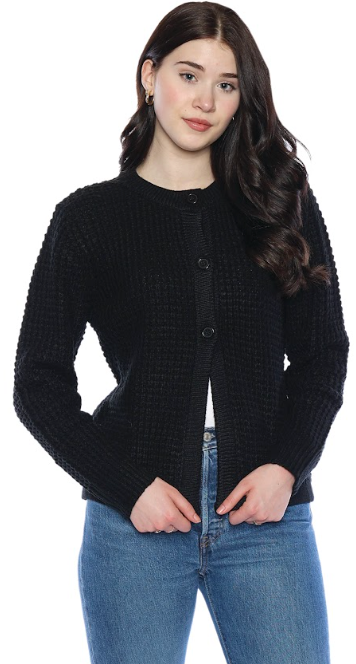 Women's Shrunken Rib Scoop Neck Pullover Sweater - Universal Thread™ Black L