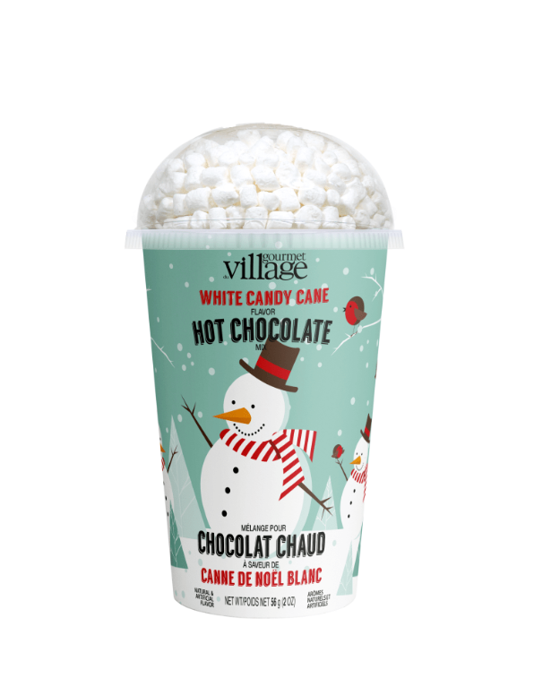 Gourmet Village Hot Chocolate Cup Candy Cane White