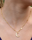 Hackney Nine Almeria Moon Necklace Gold