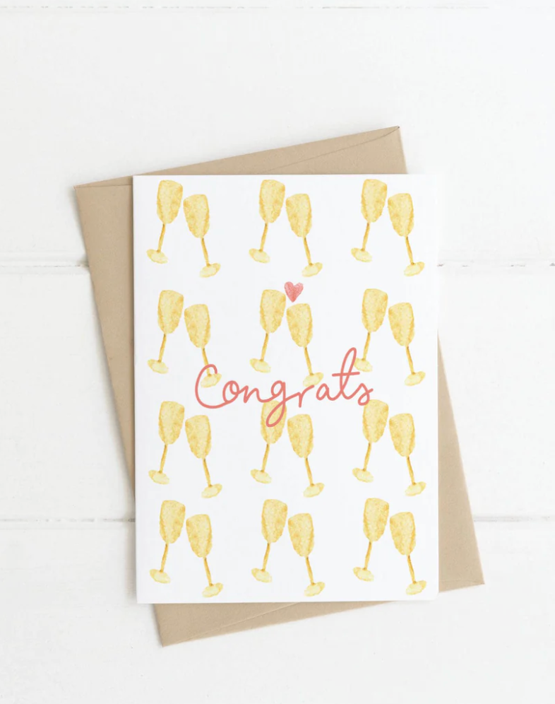 Made By A Potato Champagne Cheers Card