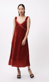 FRNCH Leda Velvet Dress Red