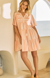 Oddi Tiered Mini Dress Orange