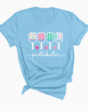 Viv & Lou Paddle Pickleball Tee Blue