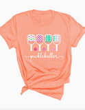 Viv & Lou Paddle Pickleball Tee Coral