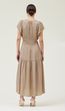 Grade & Gather Tiered Midi Dress Desert Taupe