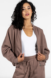 Cest Moi Crew Zip Jacket Mocha