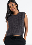 Cest Moi Cable Vest Charcoal