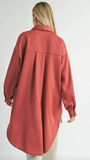 Sage The Label Jess Oversized Shirt Dress Burnt Red