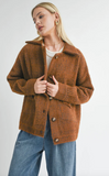 Sage The Label Lola Plaid Sweater Jacket Brown