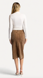 Sage The Label Kahlo Cord Midi Skirt Brown