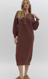 Entro Long Sweater Dress Brown