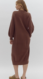 Entro Long Sweater Dress Brown