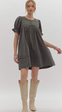 Entro Mini Dress Olive Green