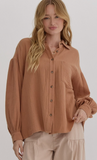 Entro Cotton Blouse In Camel