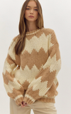 Entro Zig Zag Knit Pullover Cream