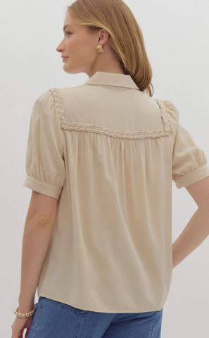 Entro Short Sleeve Blouse Ecru