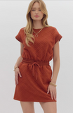 Entro Mini Sweater Dress Rust