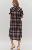 Entro Plaid Dress Black Print