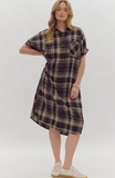 Entro Plaid Dress Black Print