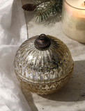 Illume Gold Mercury Glass Ornament Candle Winter White