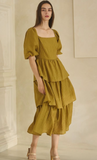 Oddi Tiered Dress Olive